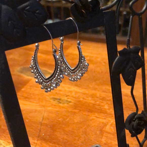 BoHo Style Beaded Dangle Pierced Silver Plated Earrings 3/$15 - Picture 2 of 4